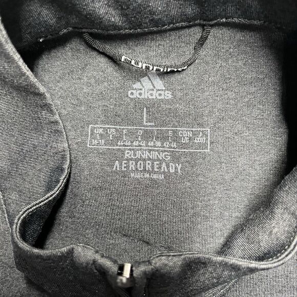 Adidas AeroReady Long Sleeve 1/4 Zip Pullover Shirt Top Women's Size Large Gray - Picture 2 of 7